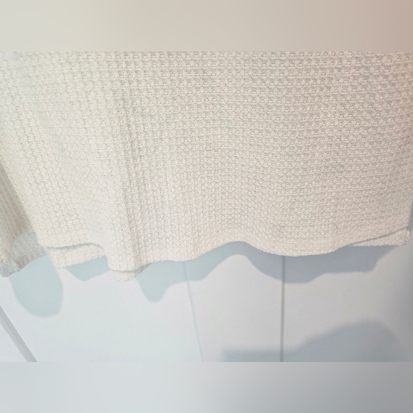 Mossimo Cream Waffle Knit Long Sleeve Top | XL Lace Shoulder Detail - Picture 6 of 13